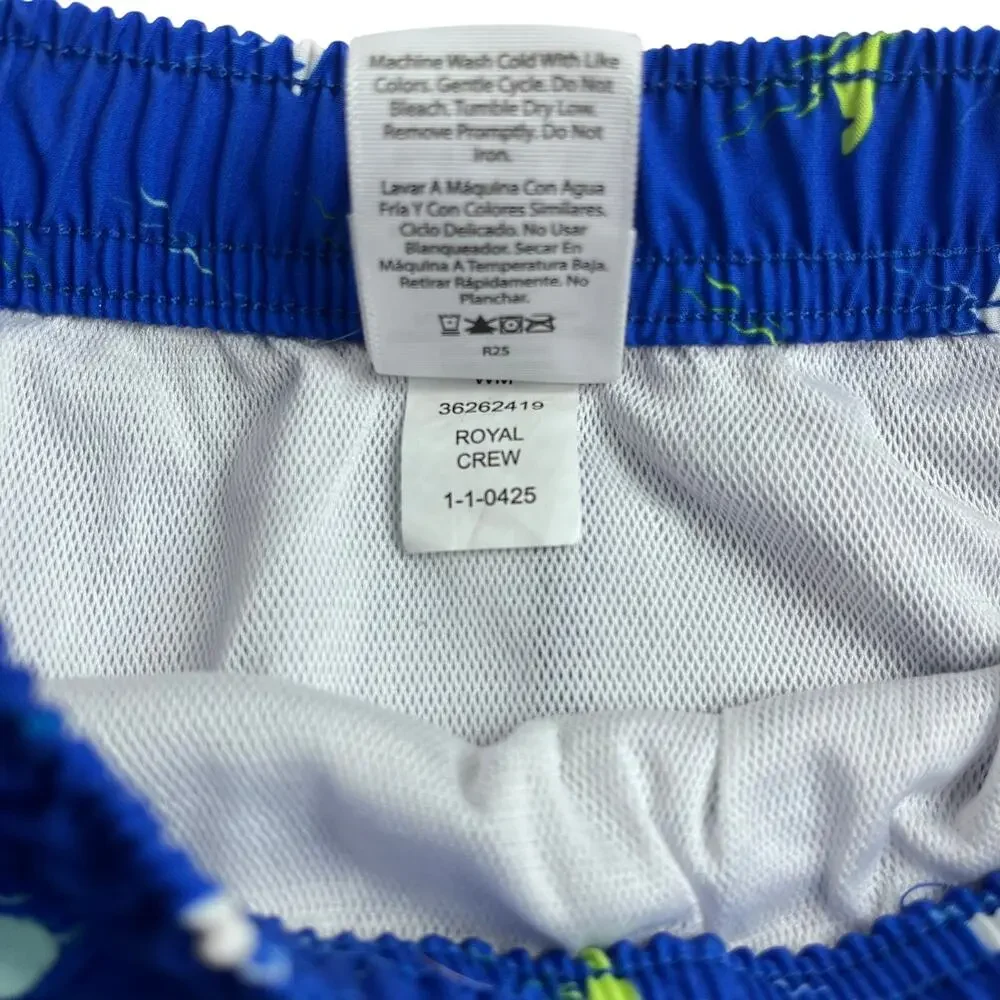 Wonder Nation Boys 5T Blue Shark Print Swim Trunks